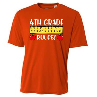 4Th Grade Rules Funny Back To School Fourth Grade Teacher Gift Cooling Performance Crew T-Shirt