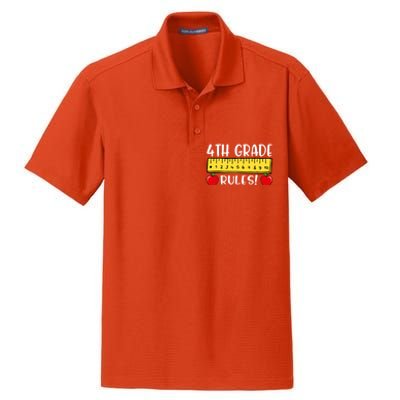 4Th Grade Rules Funny Back To School Fourth Grade Teacher Gift Dry Zone Grid Polo