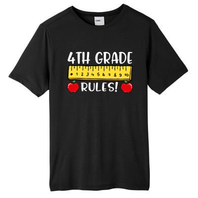 4Th Grade Rules Funny Back To School Fourth Grade Teacher Gift Tall Fusion ChromaSoft Performance T-Shirt