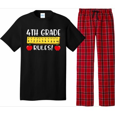 4Th Grade Rules Funny Back To School Fourth Grade Teacher Gift Pajama Set