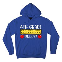 4Th Grade Rules Funny Back To School Fourth Grade Teacher Gift Hoodie