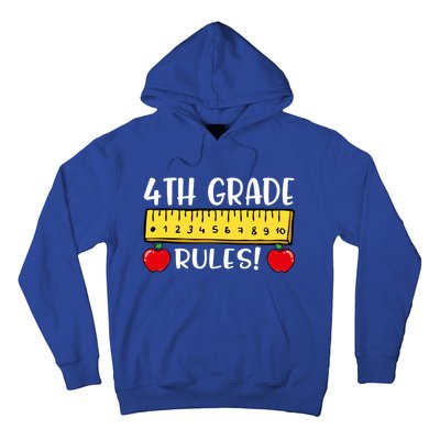 4Th Grade Rules Funny Back To School Fourth Grade Teacher Gift Hoodie