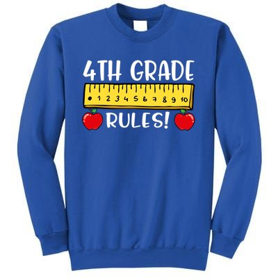 4Th Grade Rules Funny Back To School Fourth Grade Teacher Gift Sweatshirt