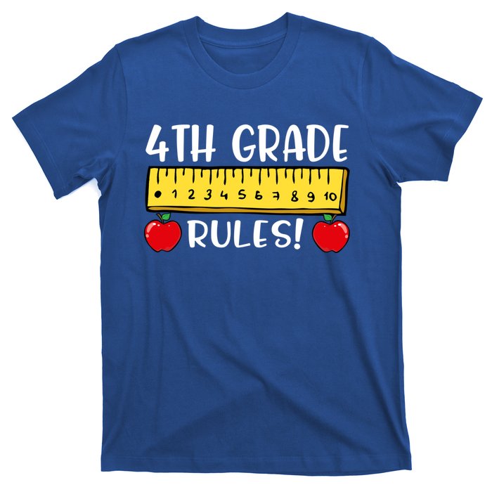 4Th Grade Rules Funny Back To School Fourth Grade Teacher Gift T-Shirt