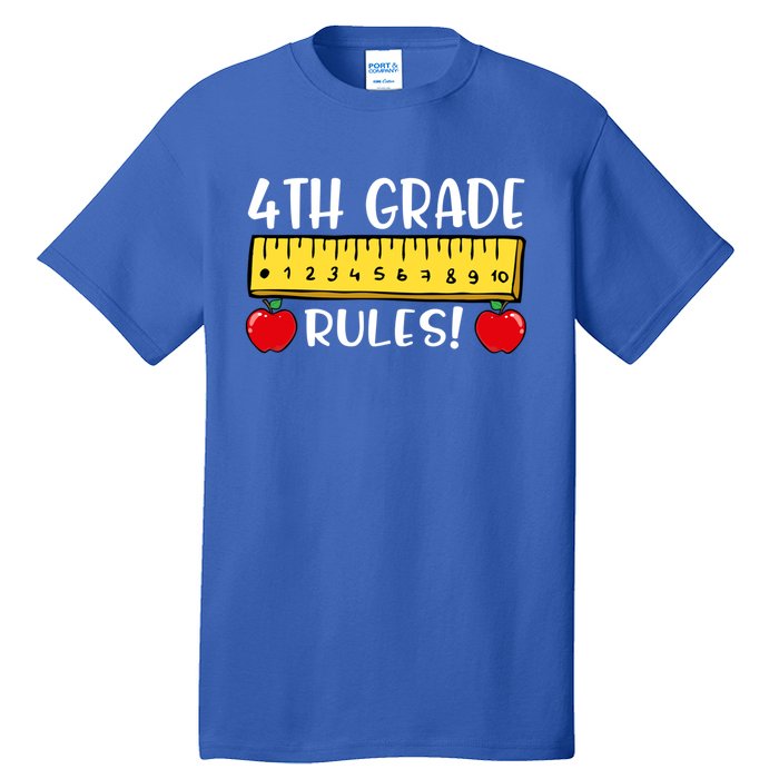 4Th Grade Rules Funny Back To School Fourth Grade Teacher Gift Tall T-Shirt