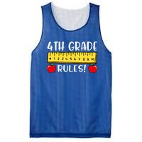 4Th Grade Rules Funny Back To School Fourth Grade Teacher Gift Mesh Reversible Basketball Jersey Tank