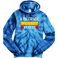 4Th Grade Rules Funny Back To School Fourth Grade Teacher Gift Tie Dye Hoodie