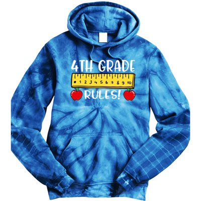 4Th Grade Rules Funny Back To School Fourth Grade Teacher Gift Tie Dye Hoodie