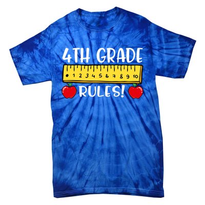 4Th Grade Rules Funny Back To School Fourth Grade Teacher Gift Tie-Dye T-Shirt