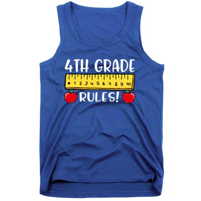 4Th Grade Rules Funny Back To School Fourth Grade Teacher Gift Tank Top