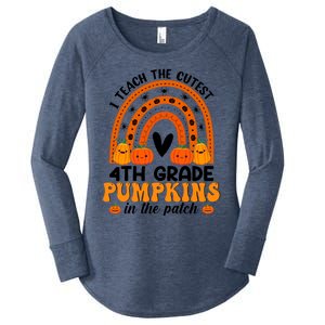 4Th Grade Rainbow Halloween I Teach The Cutest Pumpkins Gift Women's Perfect Tri Tunic Long Sleeve Shirt