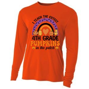 4Th Grade Rainbow I Teach The Cutest Pumpkins In The Patch Gift Cooling Performance Long Sleeve Crew