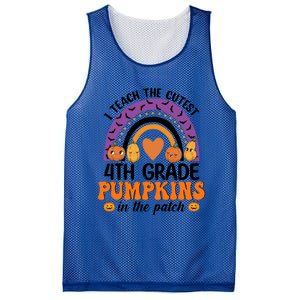 4Th Grade Rainbow I Teach The Cutest Pumpkins In The Patch Gift Mesh Reversible Basketball Jersey Tank