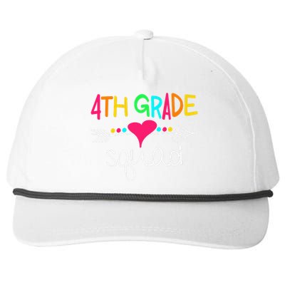 4th Grade Squad Fourth Teacher Student Team Back To School Gift Snapback Five-Panel Rope Hat