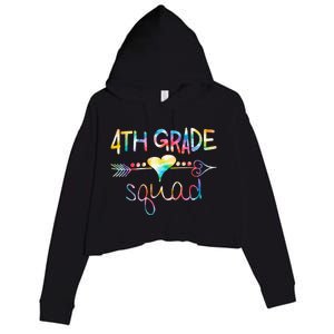 4th Grade Squad Fourth Grade Team Teachers Crop Fleece Hoodie