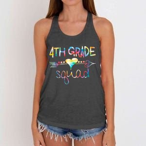 4th Grade Squad Fourth Grade Team Teachers Women's Knotted Racerback Tank