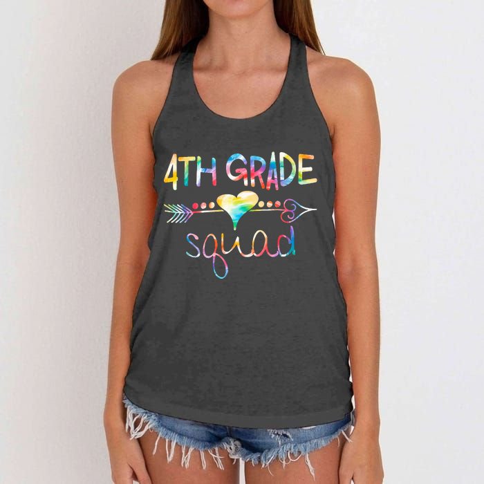 4th Grade Squad Fourth Grade Team Teachers Women's Knotted Racerback Tank