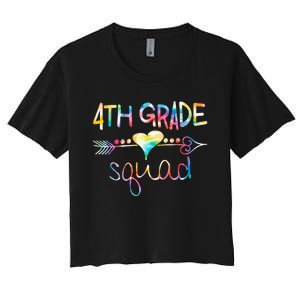 4th Grade Squad Fourth Grade Team Teachers Women's Crop Top Tee