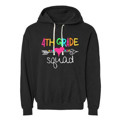 4th Grade Squad Fourth Teacher Student Team Back To School Garment-Dyed Fleece Hoodie