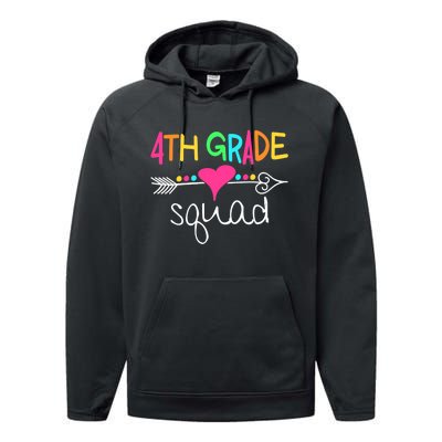 4th Grade Squad Fourth Teacher Student Team Back To School Performance Fleece Hoodie