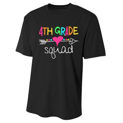 4th Grade Squad Fourth Teacher Student Team Back To School Performance Sprint T-Shirt