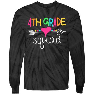 4th Grade Squad Fourth Teacher Student Team Back To School Tie-Dye Long Sleeve Shirt