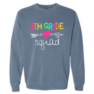 4th Grade Squad Fourth Teacher Student Team Back To School Garment-Dyed Sweatshirt