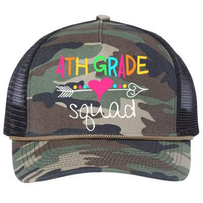 4th Grade Squad Fourth Teacher Student Team Back To School Retro Rope Trucker Hat Cap