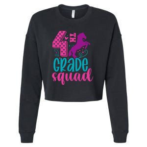 4th Grade Squad Back To School Teacher Fourth Grade Gift Cropped Pullover Crew