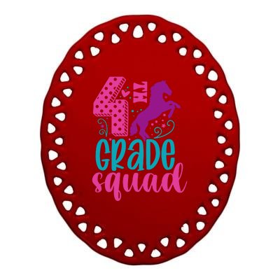 4th Grade Squad Back To School Teacher Fourth Grade Gift Ceramic Oval Ornament