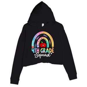 4th Grade Squad Back To School Fourth Grade Teacher Crop Fleece Hoodie