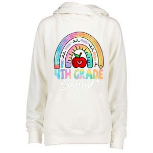 4th Grade Squad Back To School Fourth Grade Teacher Womens Funnel Neck Pullover Hood