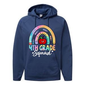 4th Grade Squad Back To School Fourth Grade Teacher Performance Fleece Hoodie