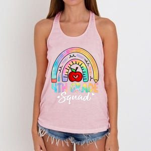 4th Grade Squad Back To School Fourth Grade Teacher Women's Knotted Racerback Tank