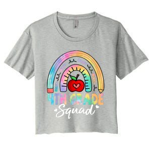 4th Grade Squad Back To School Fourth Grade Teacher Women's Crop Top Tee