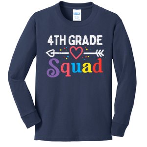 4th Grade Squad Fourth First Day Of School Boy Girl Teacher Kids Long Sleeve Shirt