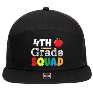 4th Grade Squad Back To School 7 Panel Mesh Trucker Snapback Hat