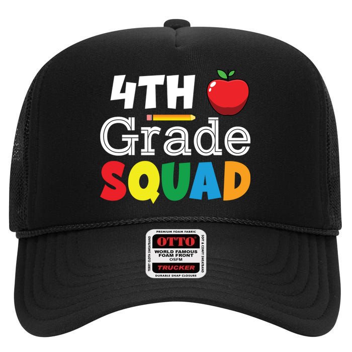 4th Grade Squad Back To School High Crown Mesh Back Trucker Hat