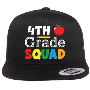 4th Grade Squad Back To School Flat Bill Trucker Hat