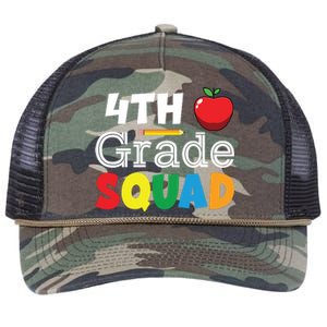 4th Grade Squad Back To School Retro Rope Trucker Hat Cap