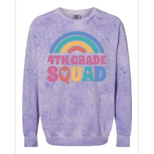 4th Grade Squad Rainbow Colorblast Crewneck Sweatshirt