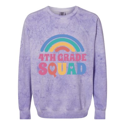 4th Grade Squad Rainbow Colorblast Crewneck Sweatshirt