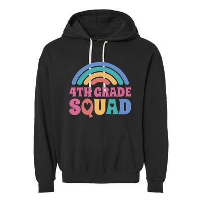 4th Grade Squad Rainbow Garment-Dyed Fleece Hoodie