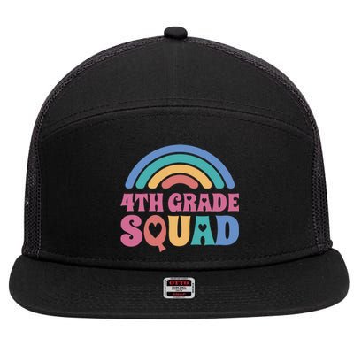 4th Grade Squad Rainbow 7 Panel Mesh Trucker Snapback Hat