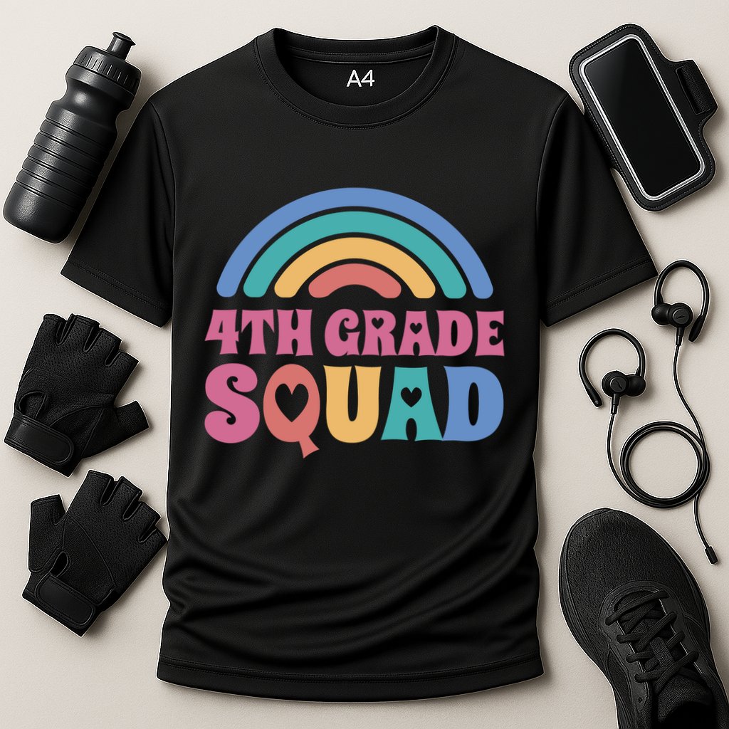 4th Grade Squad Rainbow Cooling Performance Crew T-Shirt