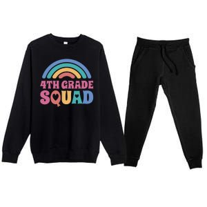 4th Grade Squad Rainbow Premium Crewneck Sweatsuit Set