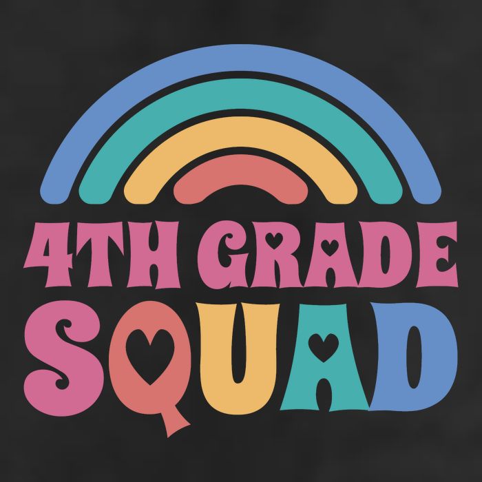 4th Grade Squad Rainbow 25L Jumbo Tote