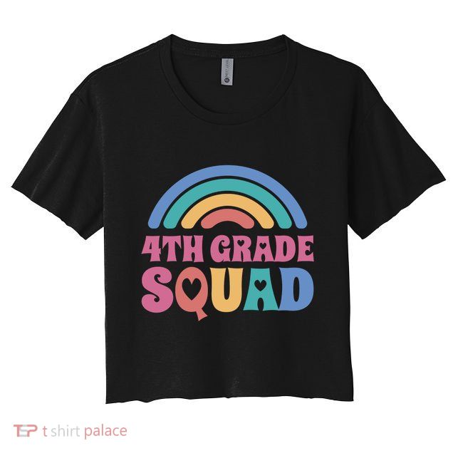 4th Grade Squad Rainbow Crop Top