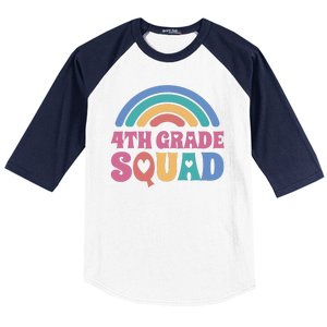 4th Grade Squad Rainbow Baseball Sleeve Shirt