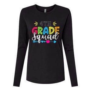 4th Grade Squad Team Back To School Teacher Student Womens Cotton Relaxed Long Sleeve T-Shirt